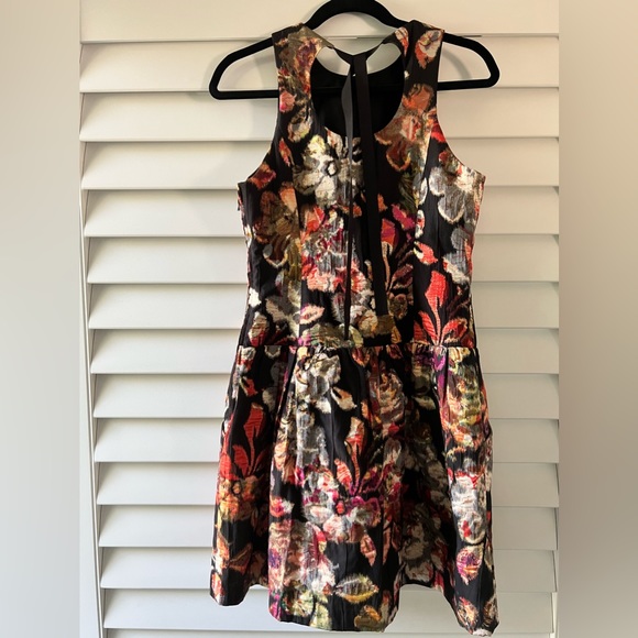 ANTHROPOLOGIE Leifsdottir “Adelita” Brocade Floral Metallic Dress, Size 6 - Picture 7 of 15